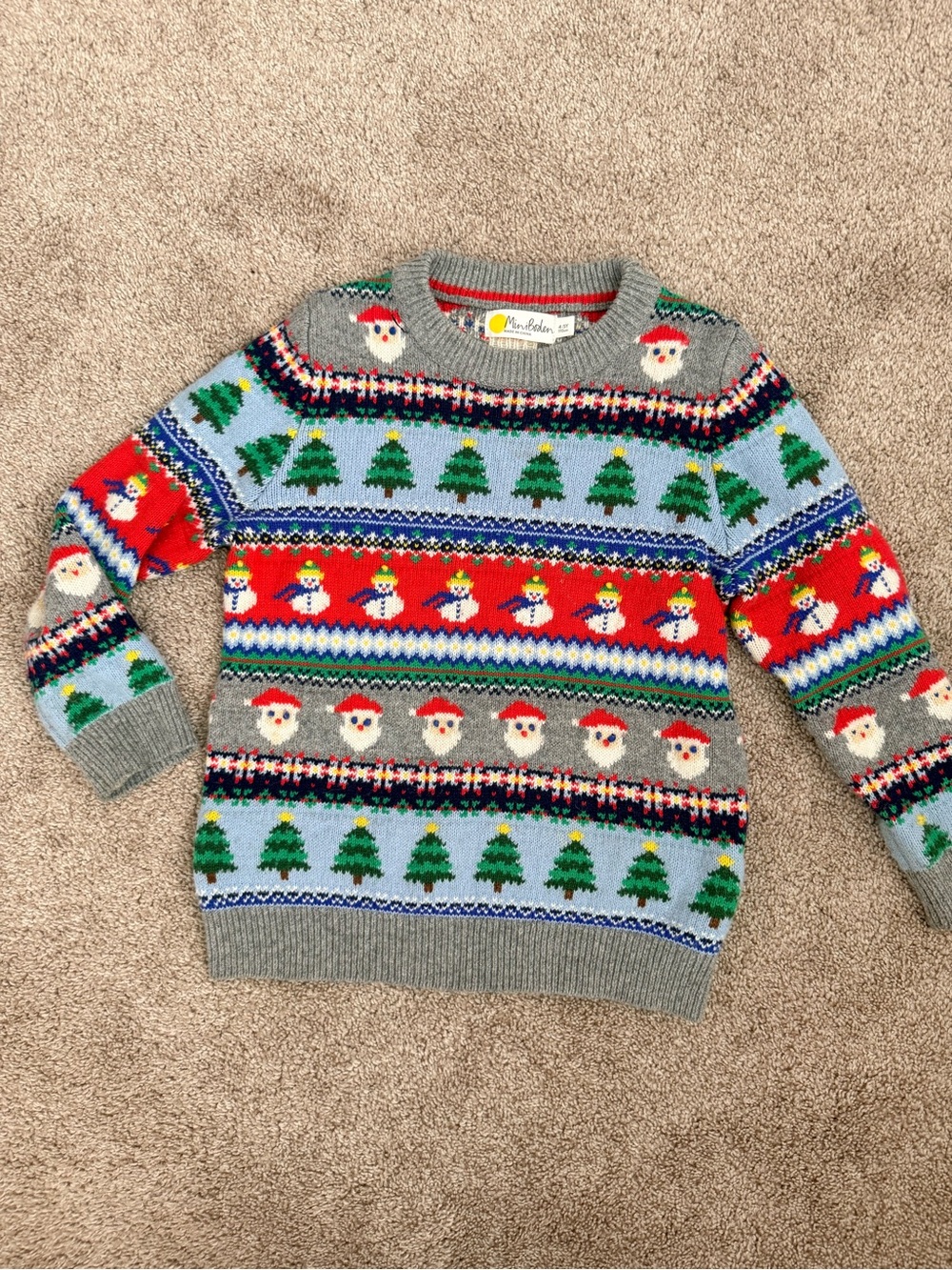 Mini Boden Holiday Fair isle Crewneck Sweater